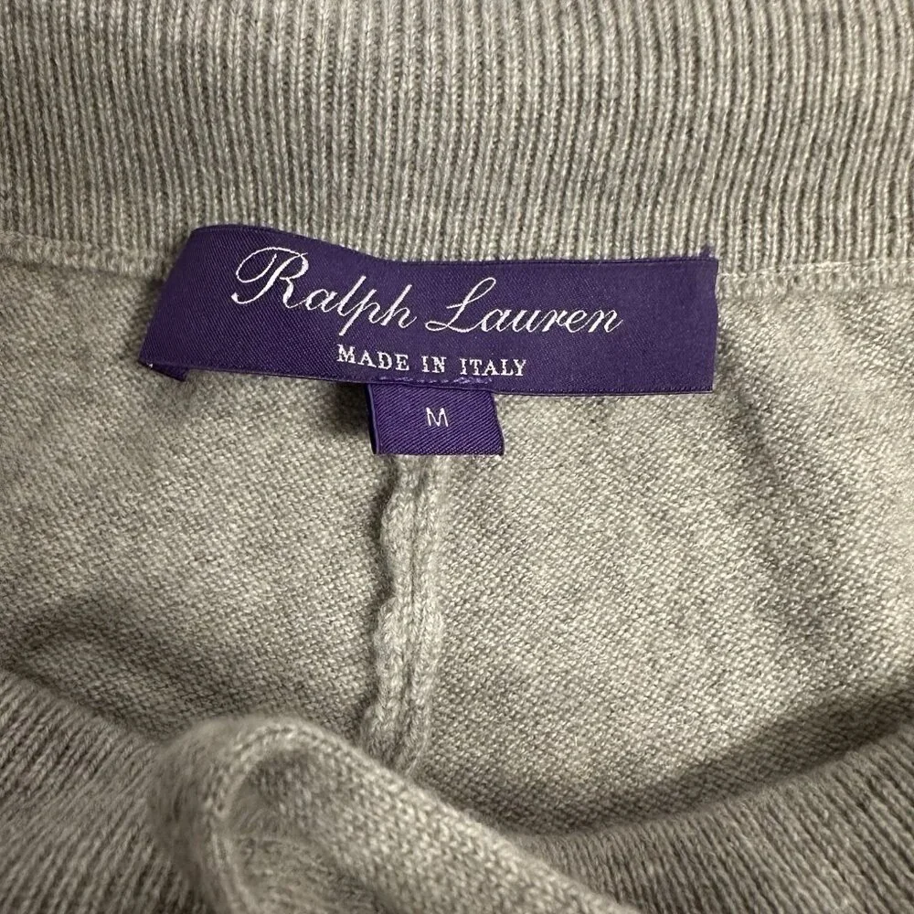 Ralph Lauren Purple Label Collection Women’s Cashmere Jogger Pants Gray Italy M - Picture 13 of 15